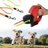 Double-Ended Dog Leash Auto Retractable Traction Rope 360 Degree Dual Head Walking Nylon Leashes with Flashlight Poop Bag Box.