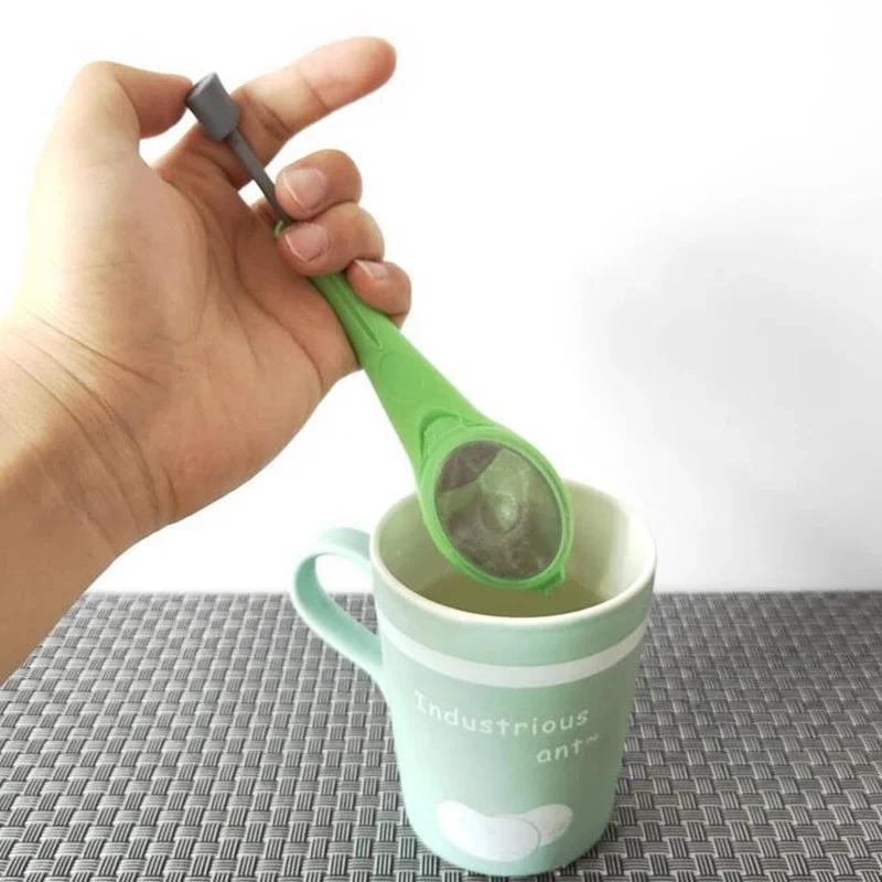 Tea Infuser Built-in Plunger Healthy Intense Flavor Reusable Tea Bag Plastic Tea&Coffee Strainer Measure Swirl Steep Stir&Press
