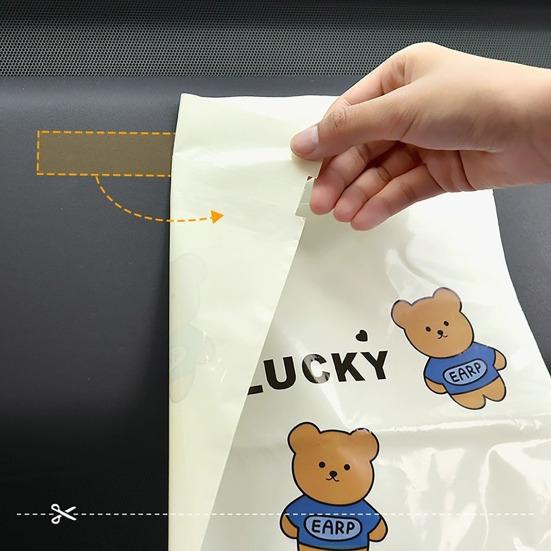 20Pcs Cartoon Animal Car Garbage Bag Stick-On Disposable Auto Trash Bag Waterproof Leakproof Camping Travel Office Home Car Vomit
