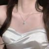925 Sterling Silver Exquisite Sparkling Blue Square Zircon Pendant Necklace for Women Wedding Party Jewelry