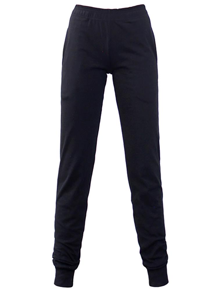 

Женские брюки для йоги и танцев JM, формирующие фигуру, морковного кроя - черные, с манжетами, взрослый удлиненный крой Extra Large чёрный