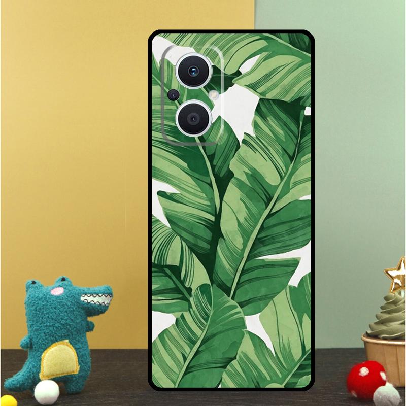 Retro Banana Leaf Plant Case For OPPO Reno 15 15F 14 13 12 11 10 Pro 14F 13F 12F 11F 8T OPPO Find X9 X8 X6 Pro Cover