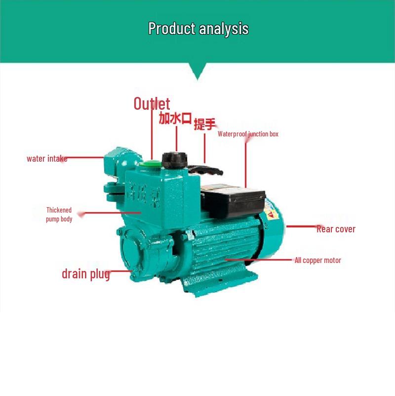 Single-phase 220V Self-Priming High-Pressure Centrifugal Water Pump with Automatic Start-Stop Function for Wells