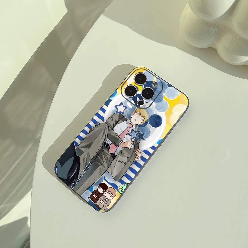 

M-Mob -Psycho -100 Phone Case For iPhone 17,16,15,14,13,12,11 Pro Max,16/15/14Plus,XS Soft Black Cover iPhone16