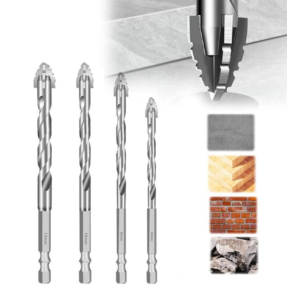 Eccentric Cross Serrated Drill Bits Set 6/8/10/12mm Electric Drill Bit Drill Bit Set  Concrete