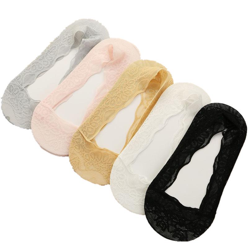 Women's Summer Peacock Feather Lace Anti-Slip Invisible Socks