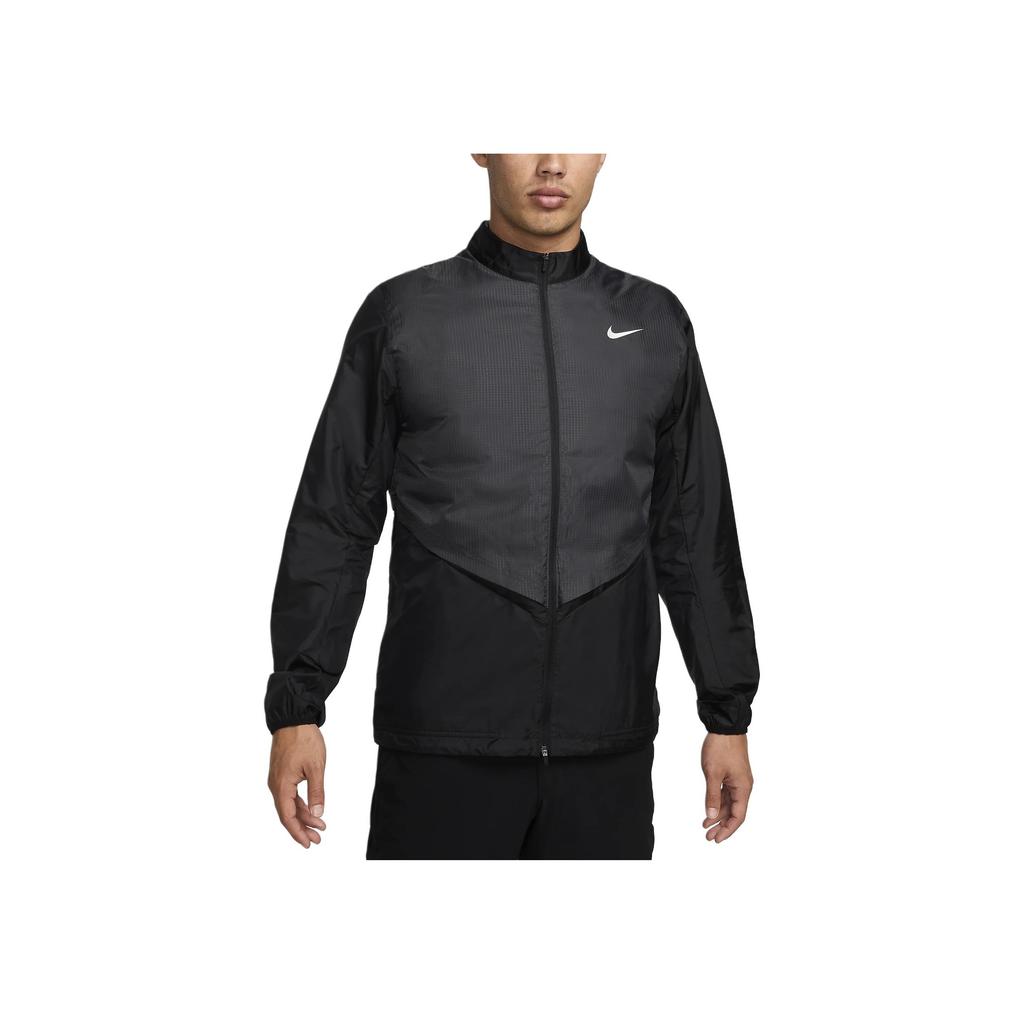 Nike Therma-Fit Waterproof Warm Comfortable Zip-Up Stand Collar Long Sleeve Down Jacket Men jackets Black FQ0444-010