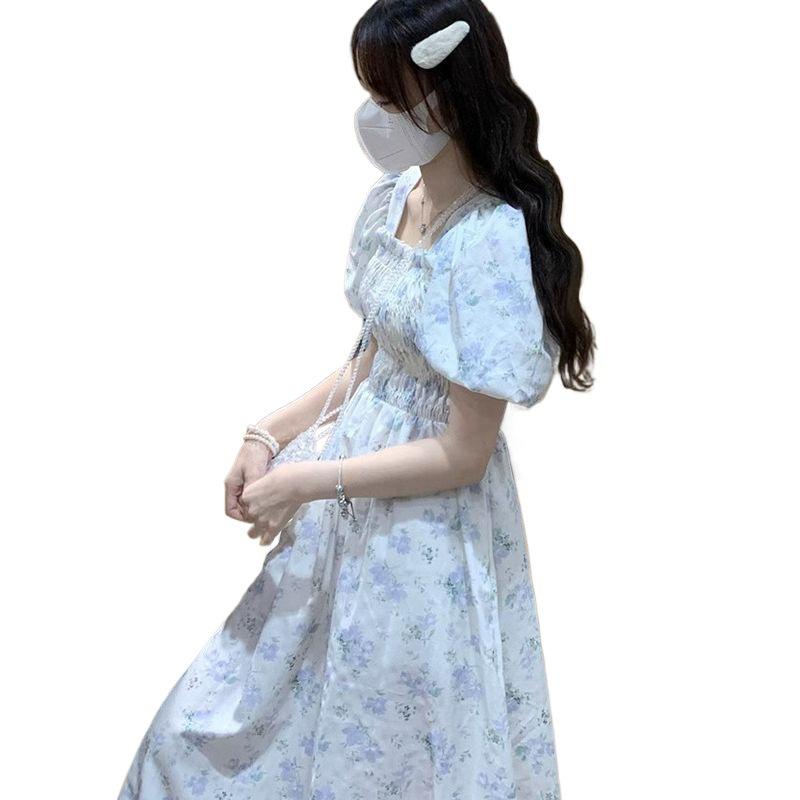 Moonlit Floral First Love Dress - White Fairy, Forest Style, Sweet French Summer Long Dress