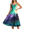 Women's Casual Halloween Print Round Neck Sleeveless Dress for Holiday Party