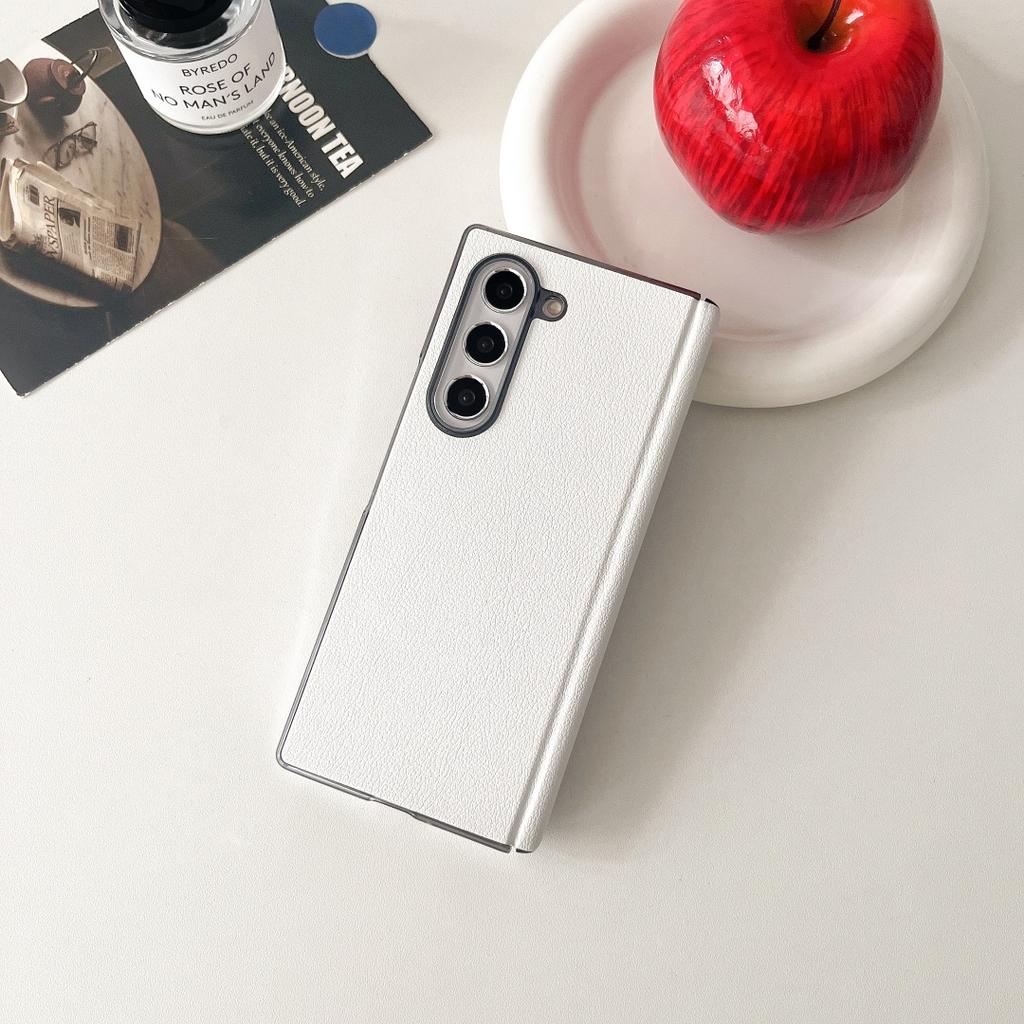 For Samsung Galaxy Z Fold 6 Case Protective Shell Back Cover Fashion Leather Skin Middle Protector Carbon Mobile Phone Cases