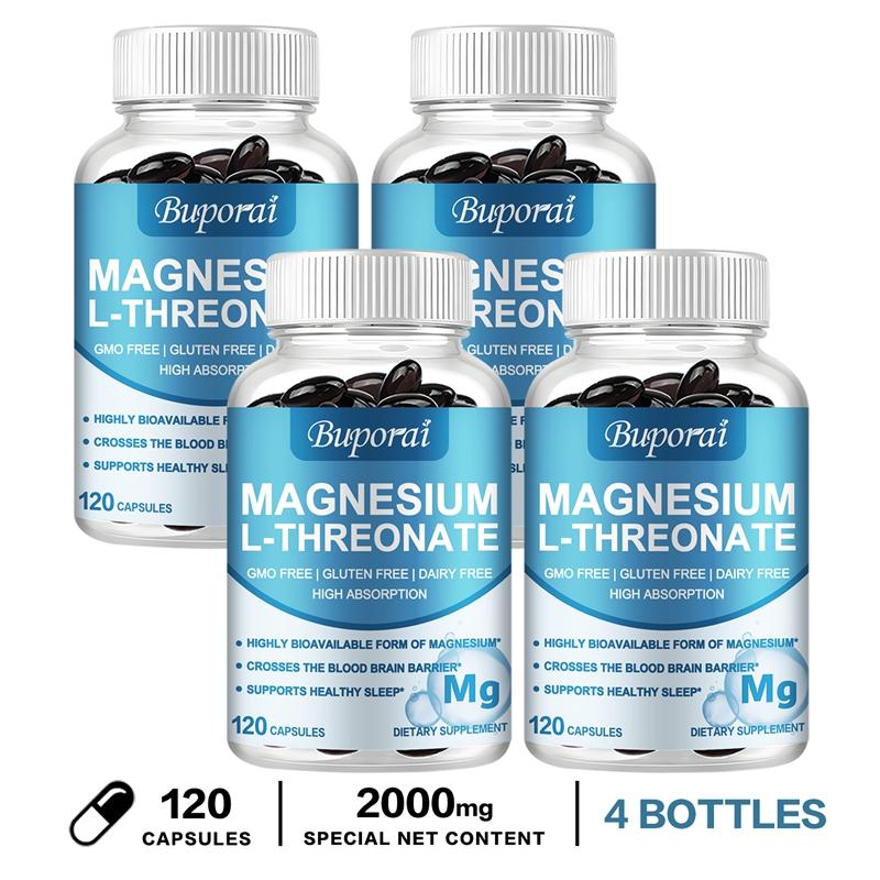 Buporai Magnesium L-Threonate 2000mg Capsules — Mineral Support, Daily Wellness, Nutritional Support