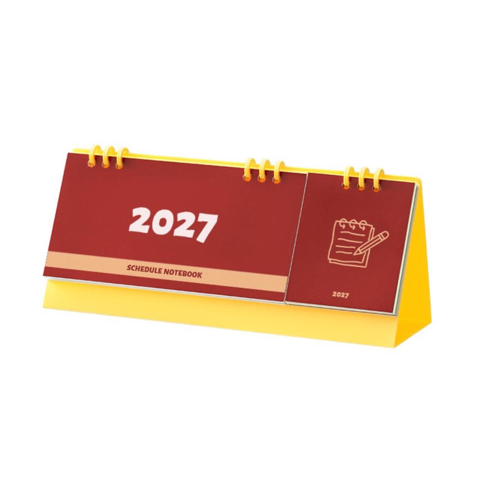 Simple Design 2027 Desk Calendar Mini Size Monthly Planner Portable Triangle Calendar Office Use