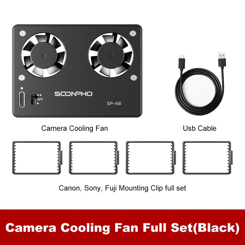 

SOONPHO SP-A8 Вентилятор охлаждения камеры для Canon Sony FUJI A7M4 ZVE1 A6700 A7C2 ZVE10 ZV1 R5 90D XS10 XT4 X-H2S Dslr Система охлаждения чёрный