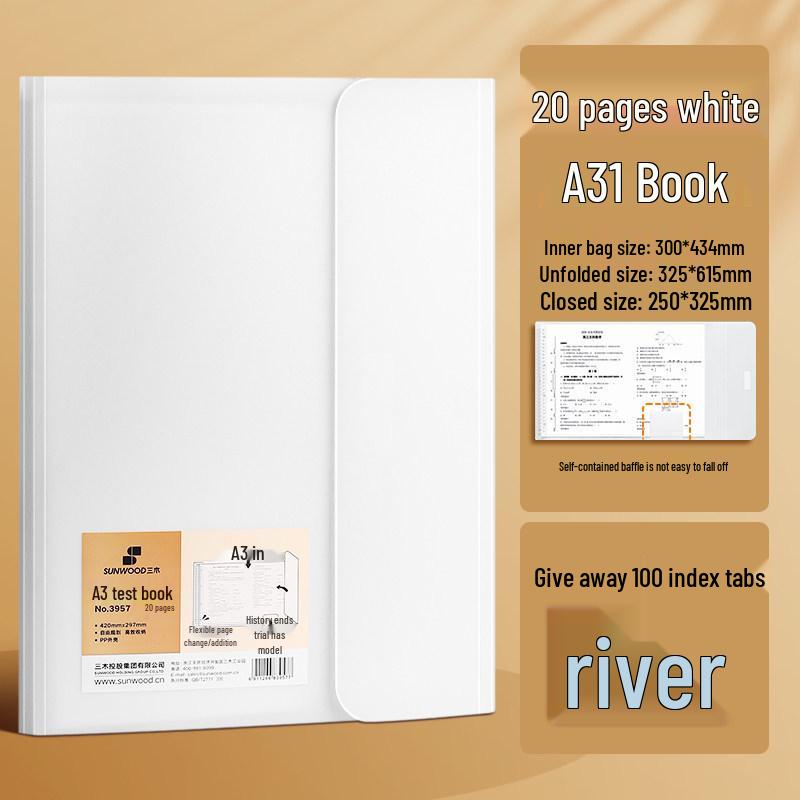 Large Capacity Test Paper Storage Bag with Transparent Insert Pages for Students