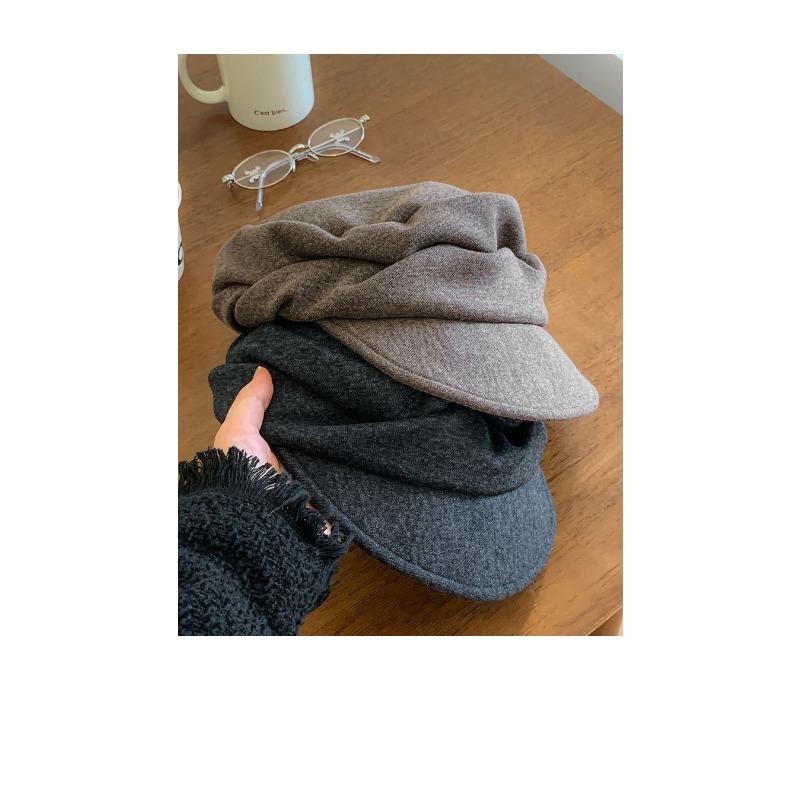 Women S Black Pleated Beret Hat Japanese Style Vintage Cloud Octagonal Hat Fall Winter