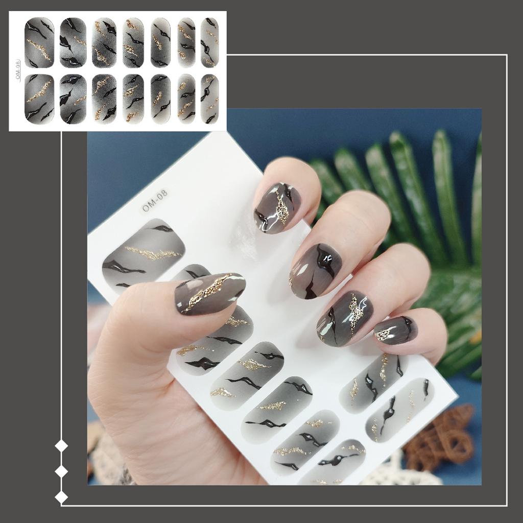 3D Leopard Nail Sticker Decals DIY Creative Fake Nail Wraps Tips Nail Manicure Art Patchs Full Cover Nail Polish Sticker