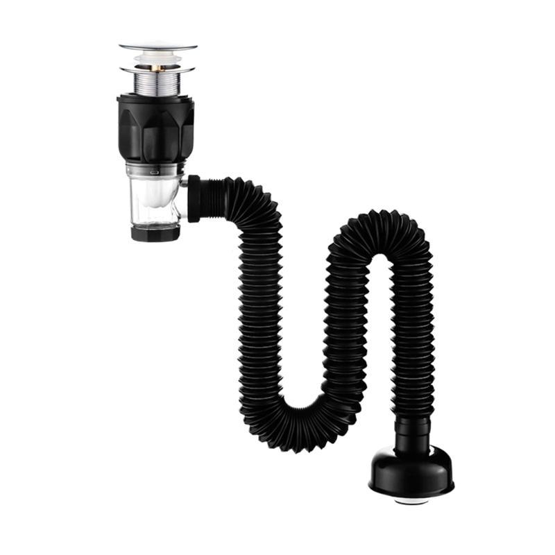 652F Washbasin Sink Drain Plumbing Flexible Drainages Tube Universal Flexible Sink Sewer Pipe Sink Strainer Drainages Hose