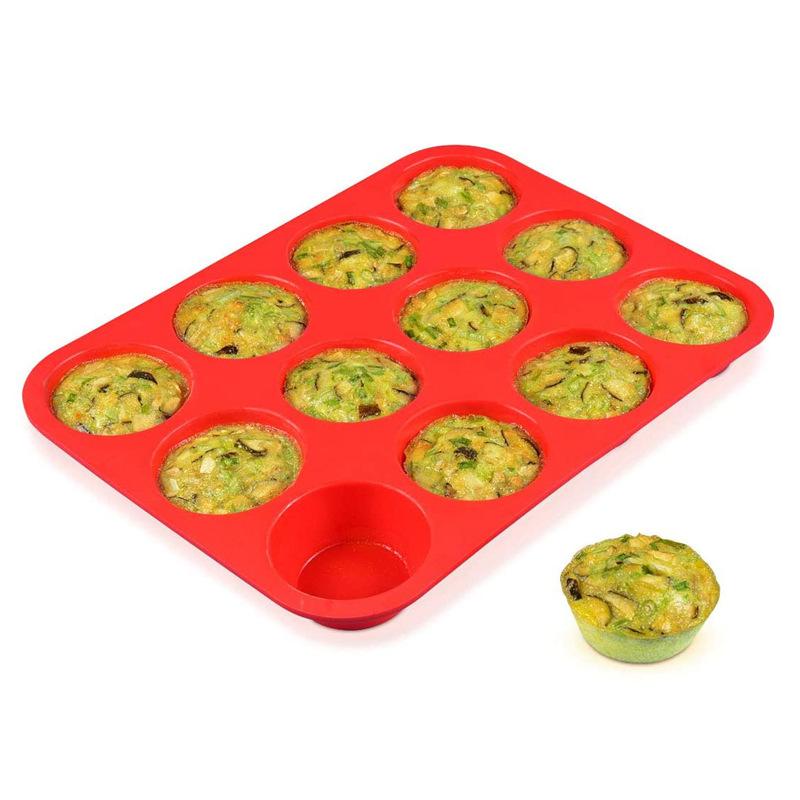Round 12 Holes Cupcakes Mold Silicone DIY Baking Mold Non Stick Soap Chocolate Muffin Baking Pan Kitchen Tools