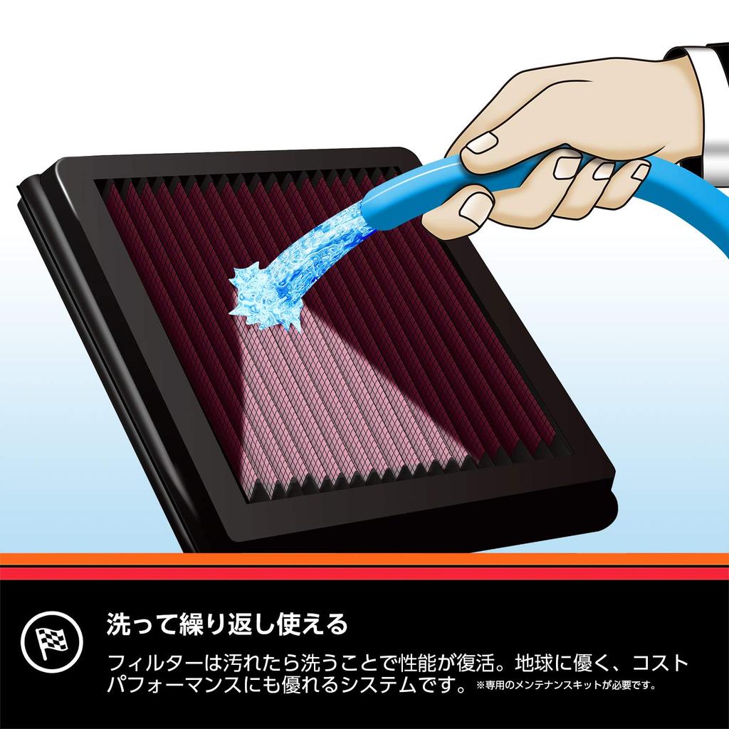 Genuine Replacement Air Filter for Toyota Hilux GUN125 Part Number [Officially Imported] K&N 2.4L, 33-3045
