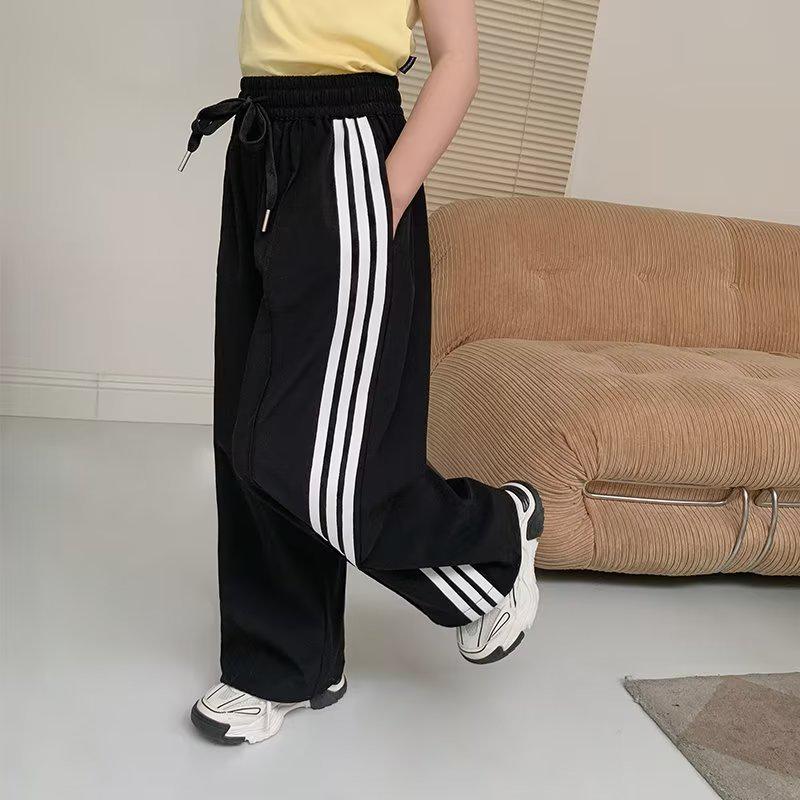 2023 Girls' Stylish Korean Loose Fit Sweatpants - Spring/Autumn Sportswear for Big Kids