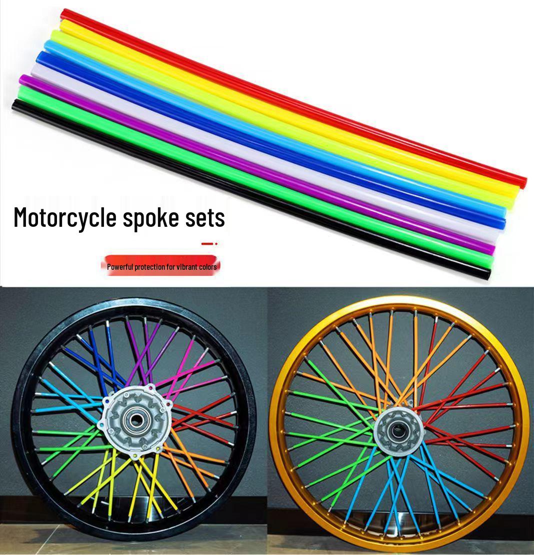 

Мотоциклетные 24см цветные накладки на спицы - 72 шт., Экологичные радиационные декоративные полоски Bright Yellow