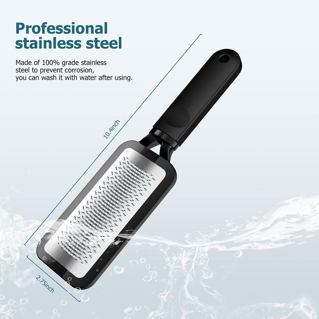 Stainless Steel Hanging Foot Callus Professional Foot File with Safe and for Heel Wet and Dry MJQ002 File, Remover, Micro-Cutter, Efficient, Cleaning,