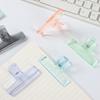 6Pcs Clear Acrylic Paper Clamps Transparent Jelly Color Test Paper Binder Clips For Office School Home Storage Organizer Management