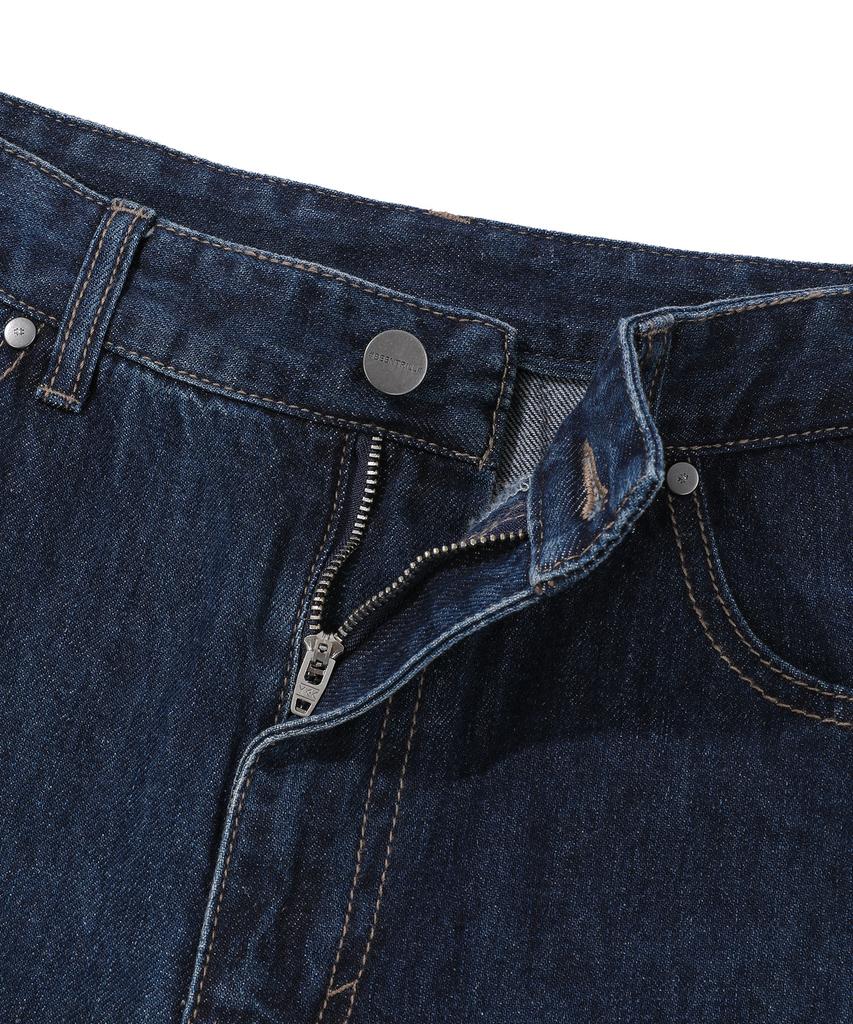 BEENTRILL Sunday 5-Pocket Vintage Washed Denim Pants (Indigo)