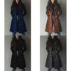 Klassischer Damen-Blazer mit langen Ärmeln, Reverskragen und Taillenzug für das Büro