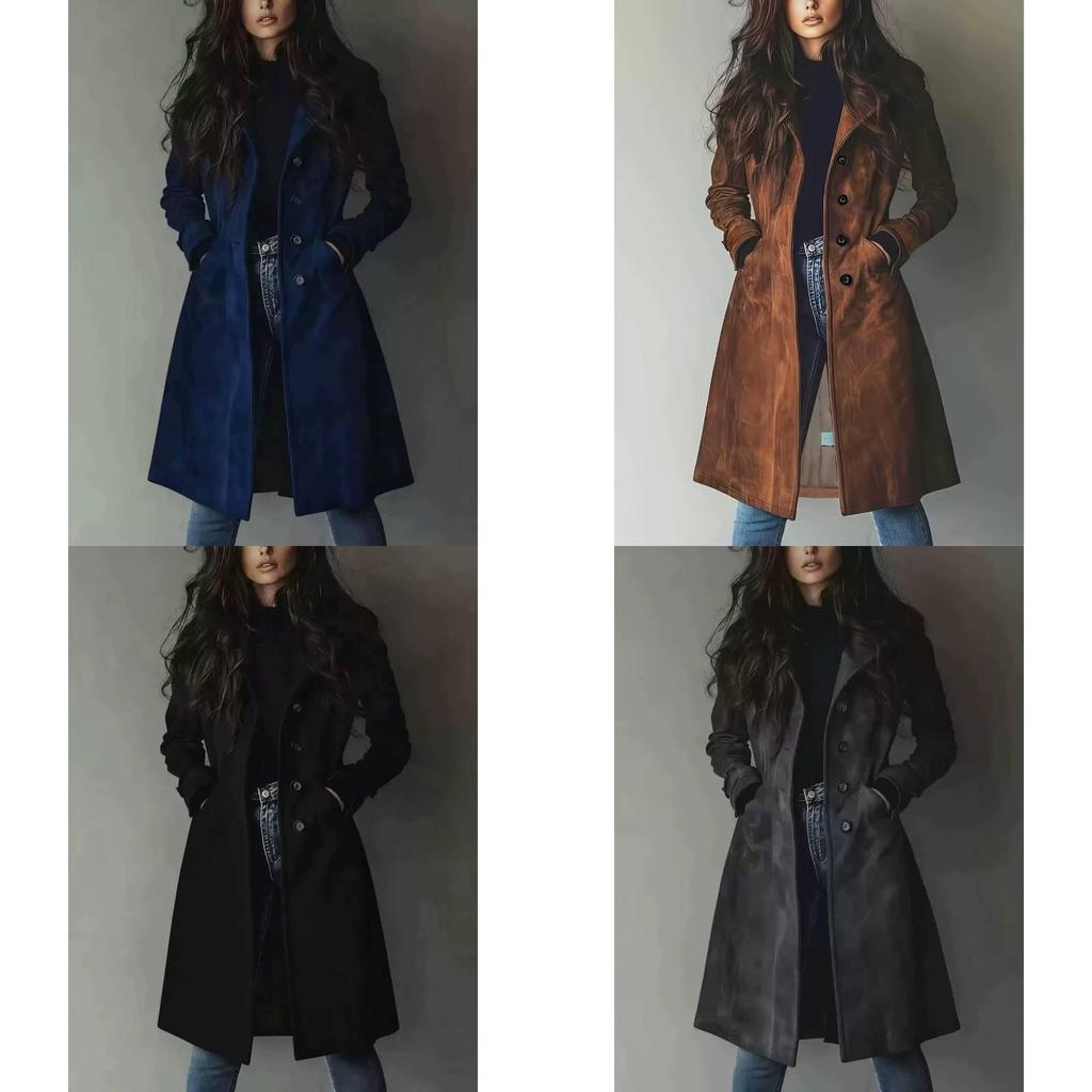 Klassischer Damen-Blazer mit langen Ärmeln, Reverskragen und Taillenzug für das Büro