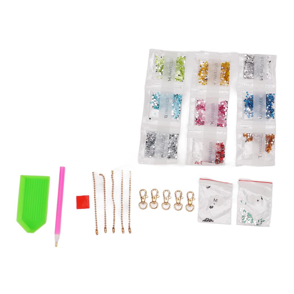 DIY Rhinestone Painting Keychains Cute Dwarfs Shape Stress Relief Improve Skills Rhinestone Art Ornaments Key Chain for