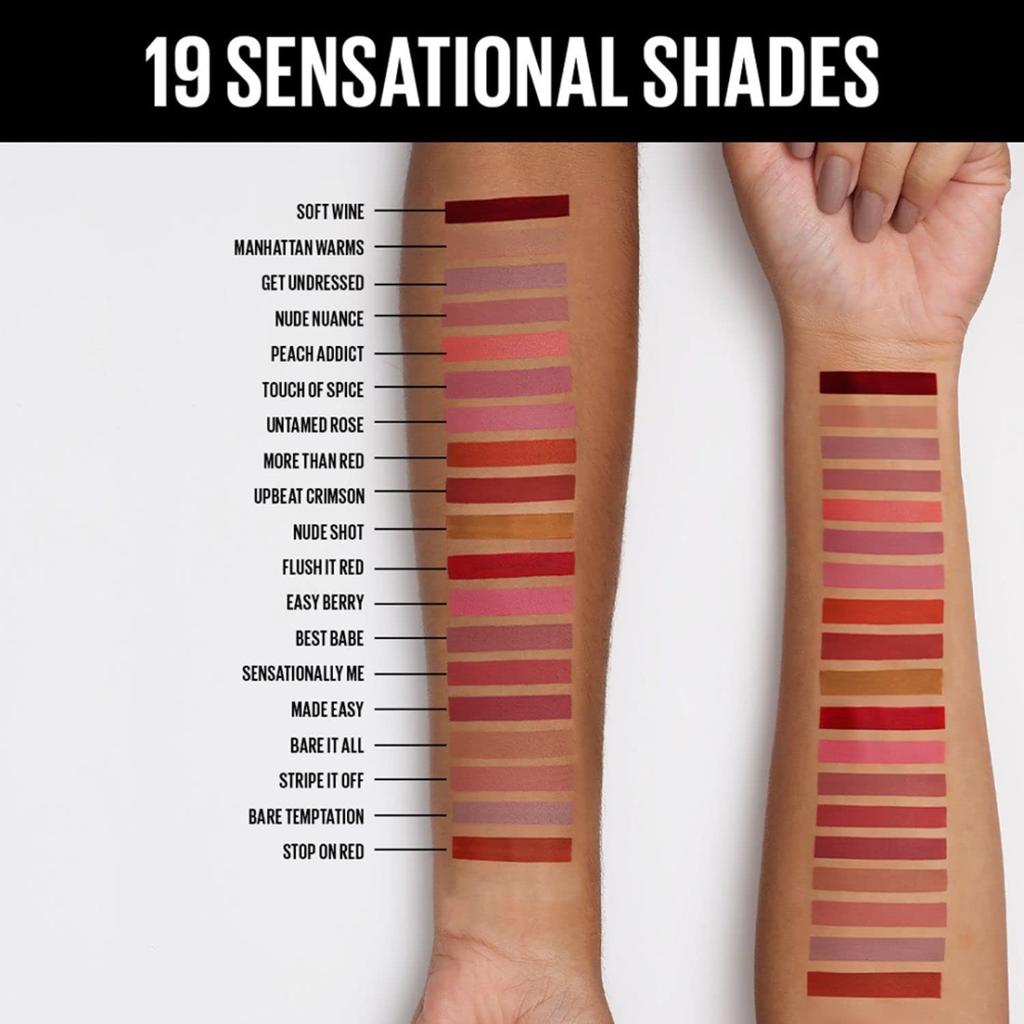 Maybelline New York Sensational Liquid Matte Lipstick 7ml Full Coverage Non-Sticky Long-Lasting Lip Color