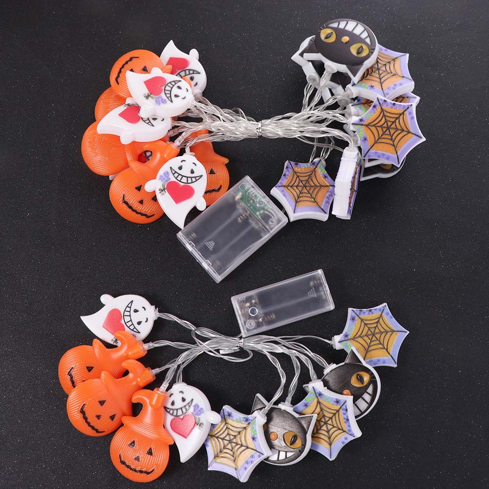 Pumpkin Halloween LED String Lights 1.5/3Meters Halloween Party Props Ghost Lamp String  Indoor