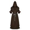 Mönch Mittelalterliche Kapuzenrobe Mönch Renaissance Priester Kostüm Halloween Zauberer Hexer Cosplay Umhang für Erwachsene