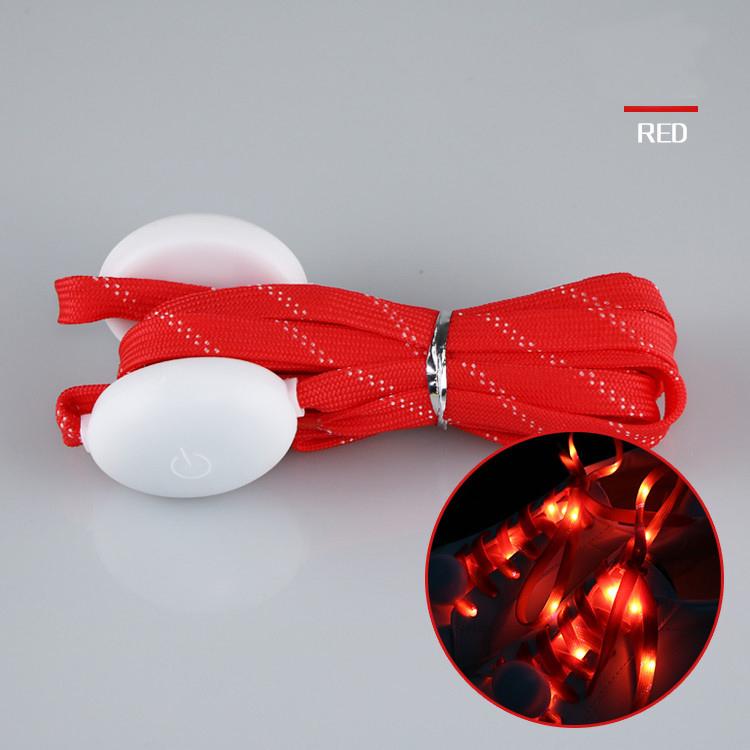 1 Pair New LED Shoelaces Luminous Flashing Shoe Laces Disco Party Light Up Glow Nylon Strap 120cm Luminous Round Flash No Tie
