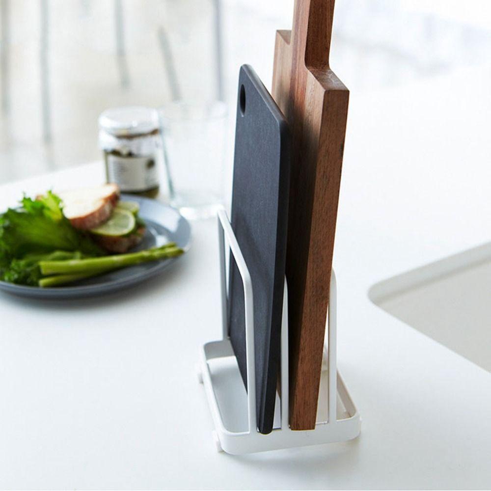 Black/White Layered Cutting Board Rack Stainless Steels Sink Organizer  for Kitchen