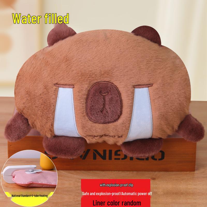 Explosion-Proof Rechargeable Plush Hot Water Bottle: Cute, Warm Hand & Belly Warmer for Girls’ Dormitory