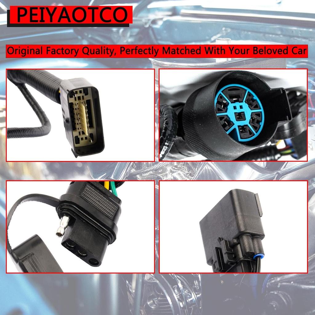 5L3Z-13A576-BA Chicote Elétrico de Reboque Conector de Chicote Elétrico de 7 Pinos Compatível com Ford F150 2005-2008 Compatível com Lincoln Mark LT 2006-2008