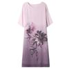 2026 Summer Chiffon Dress for Middle-Aged & Elderly Women - Mid-Length, Plus-Size, Belly-Concealing
