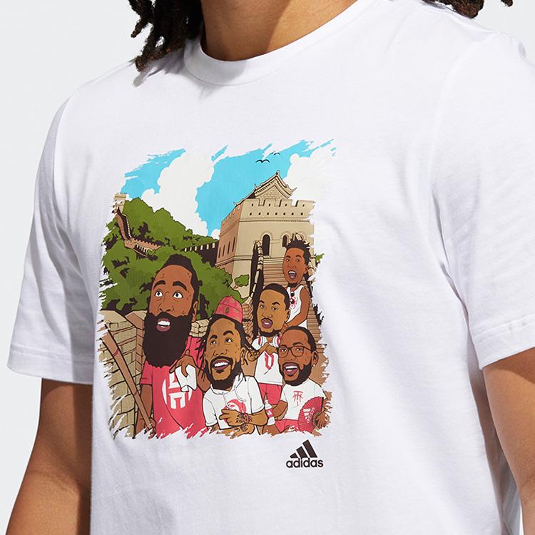 Adidas Beijing Cartoon Character Short Sleeve T-Shirt Men Tops White GL4424