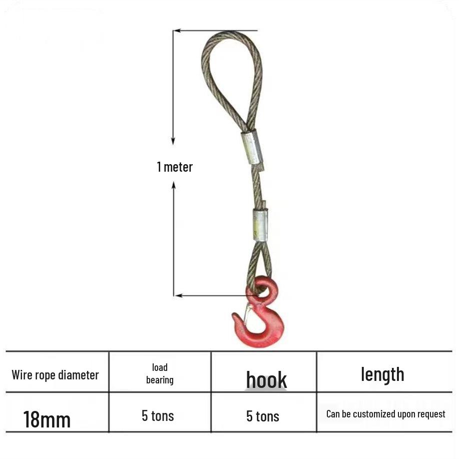 Pressed Oily Double-Leg Wire Rope Hook Sling for Lifting