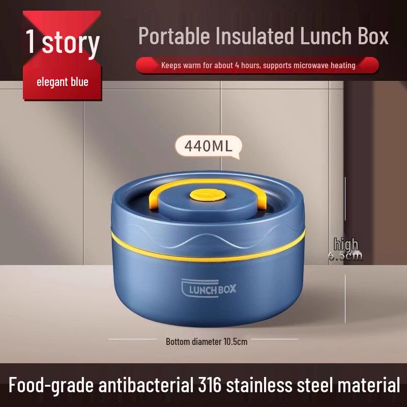 Extra Long Insulated Stainless Steel Bento Lunch Box - Microwaveable & Portable