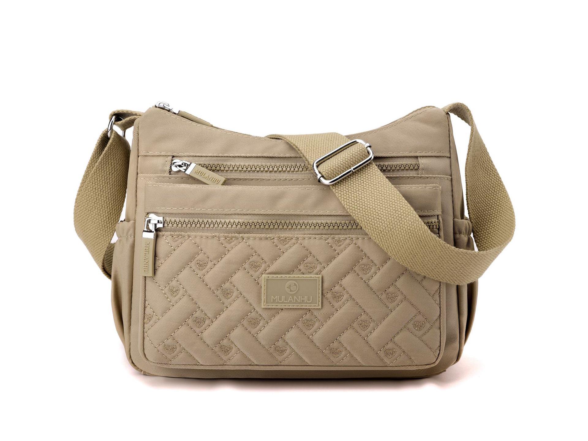 

Женская вышитая нейлоновая сумка через плечо: Легкая, многофункциональная сумка большой вместимости для мам хаки