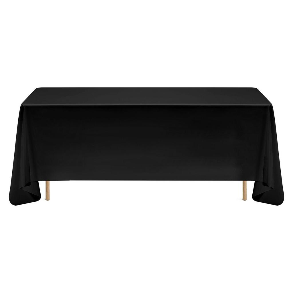 Black Tablecloths for Rectangle Tables, 6 Pack, 70 x 120 Inches, Reusable and Machine Washable Table Clothes, Wrinkle-Resistant Polyester Fabric Table