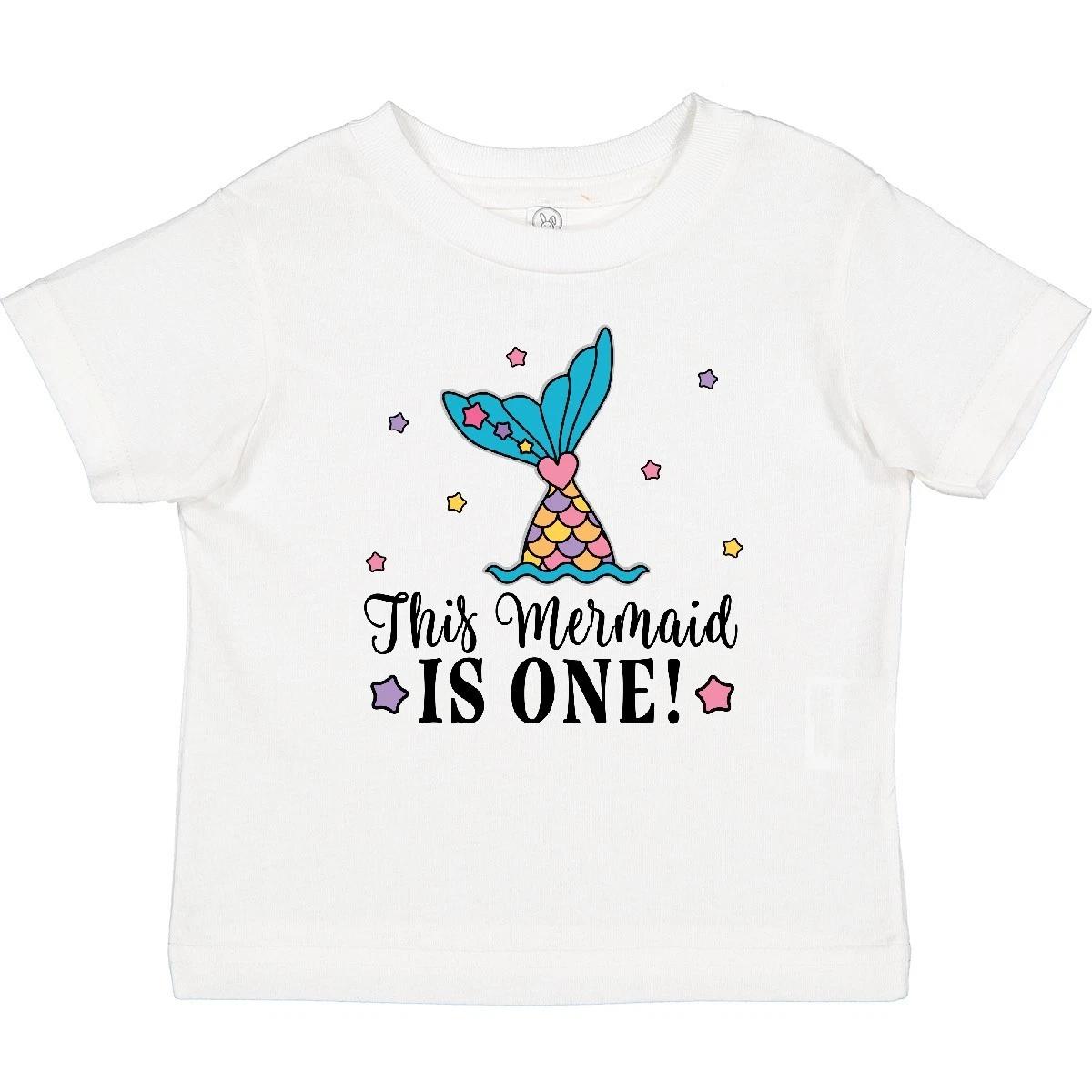 

Inktastic Mermaid 1st Birthday 1 Year Old Baby kids boys T-Shirt Girl Cute Clothing Infant 120