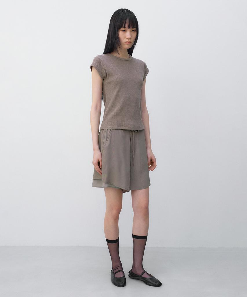 INSILENCE WOMEN Feminine Chiffon Shorts Mocha