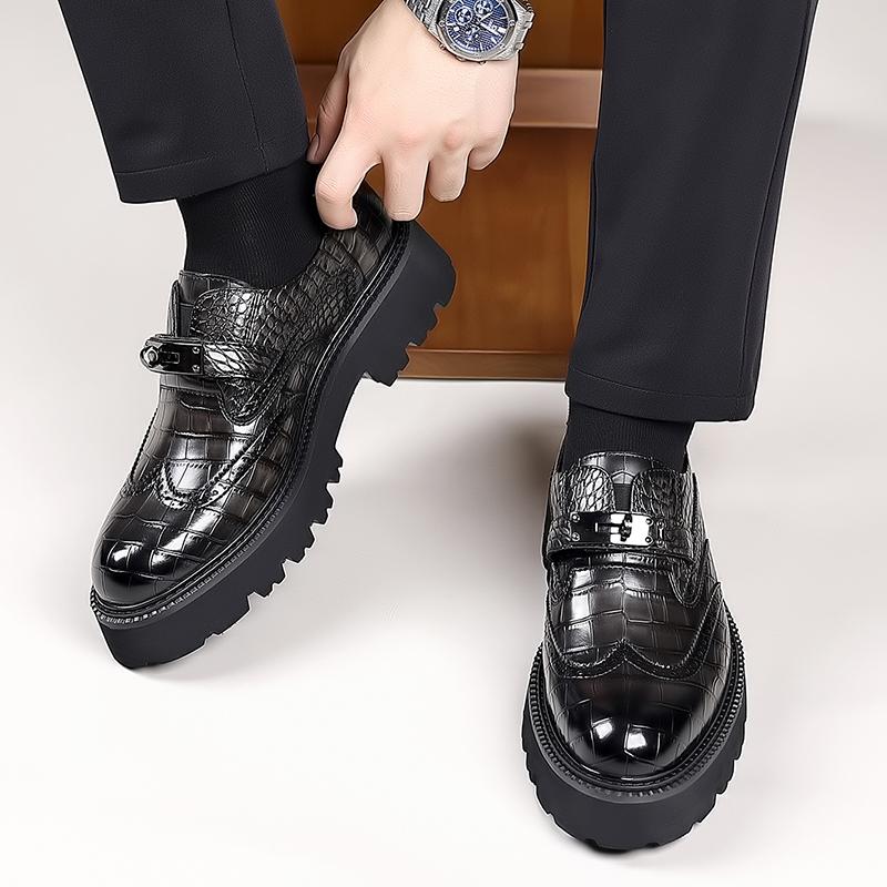 Fashion Fashion Casual Slip-On Footwear Thick Sole Breathable Dress Shoes Comfortable Walking Shoes for Men 2025 Men's Platform Loafers