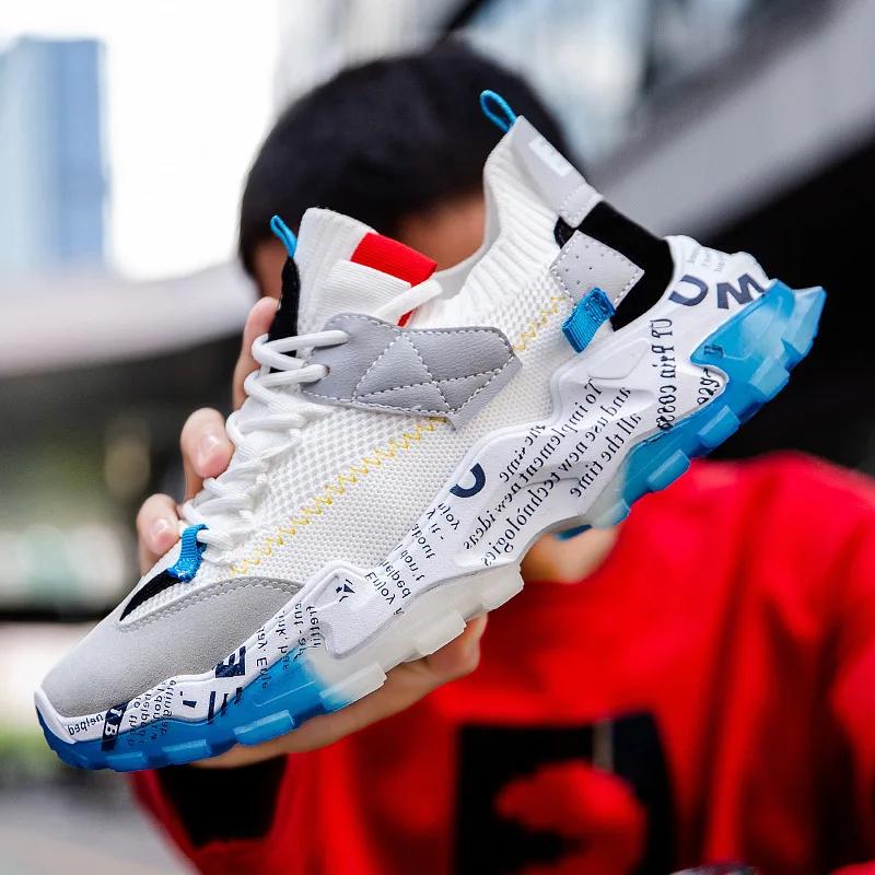 New Men Casual Sports Shoes High-quality Low-cut Socks Shoes Thick-soled Old Dad Shoes Breathable Comfortable Men Running