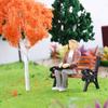 1:12 Dollhouse Miniature Park Bench Recliner Lounge Chair Mini Double Chair Model Garden Decor Toy Doll House Accessories