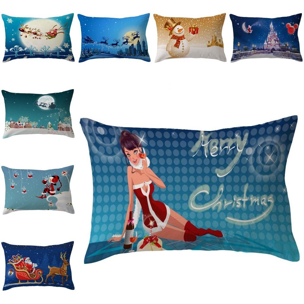 Cozy Christmas-themed Linen Pillow Cover For Indoor And Outdoor Spaces
